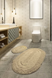 Mijölnir Juego de alfombrillas de baño Macoroni Bone White